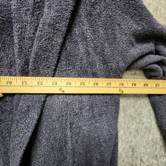 Barefoot Dreams Cozychic Lite Knit Cardigan Sweater Womens Medium Blue w/ Stripe - Picture 7 of 8